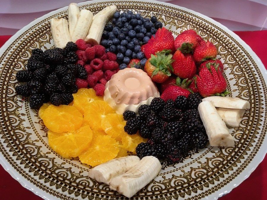 Caramel Custard with Fresh Fruit